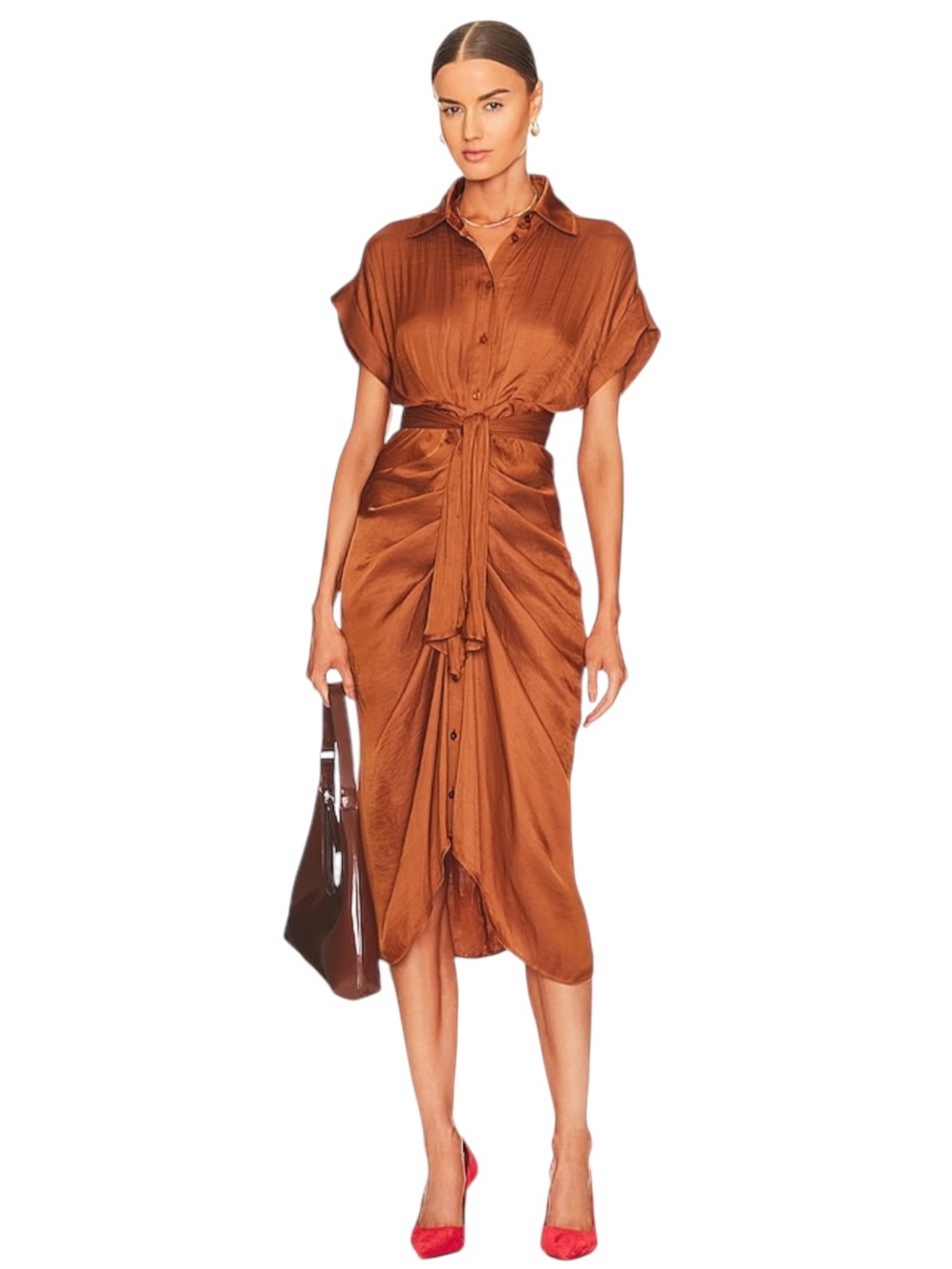 Steve Madden Tori Midi Dress in Mocha Bisque